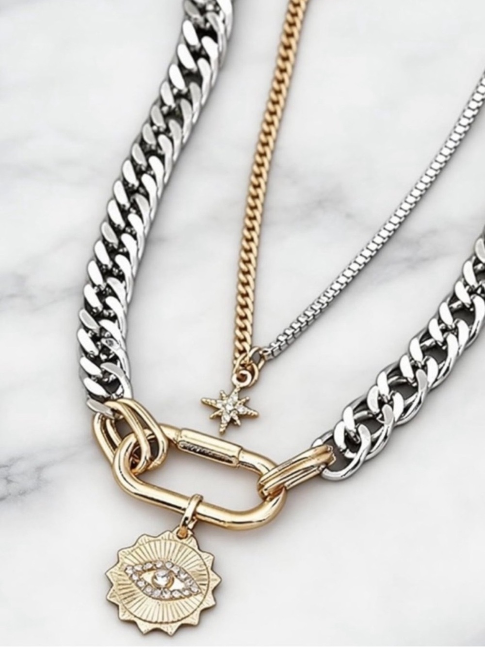 Celestial Layered Medallion Necklace - Picture 3 of 4